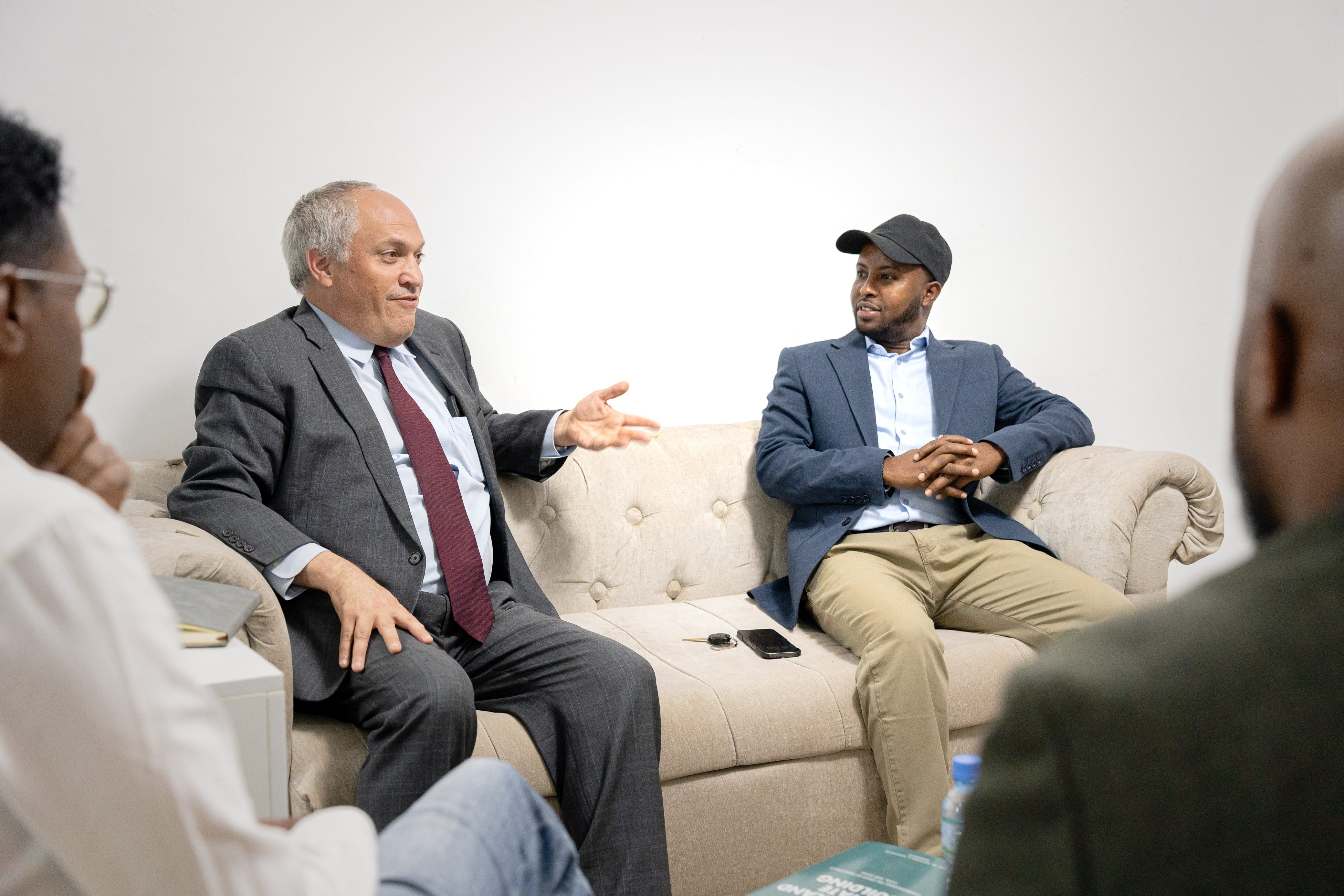 Guests meeting ahead of a Hargeisa Debates session