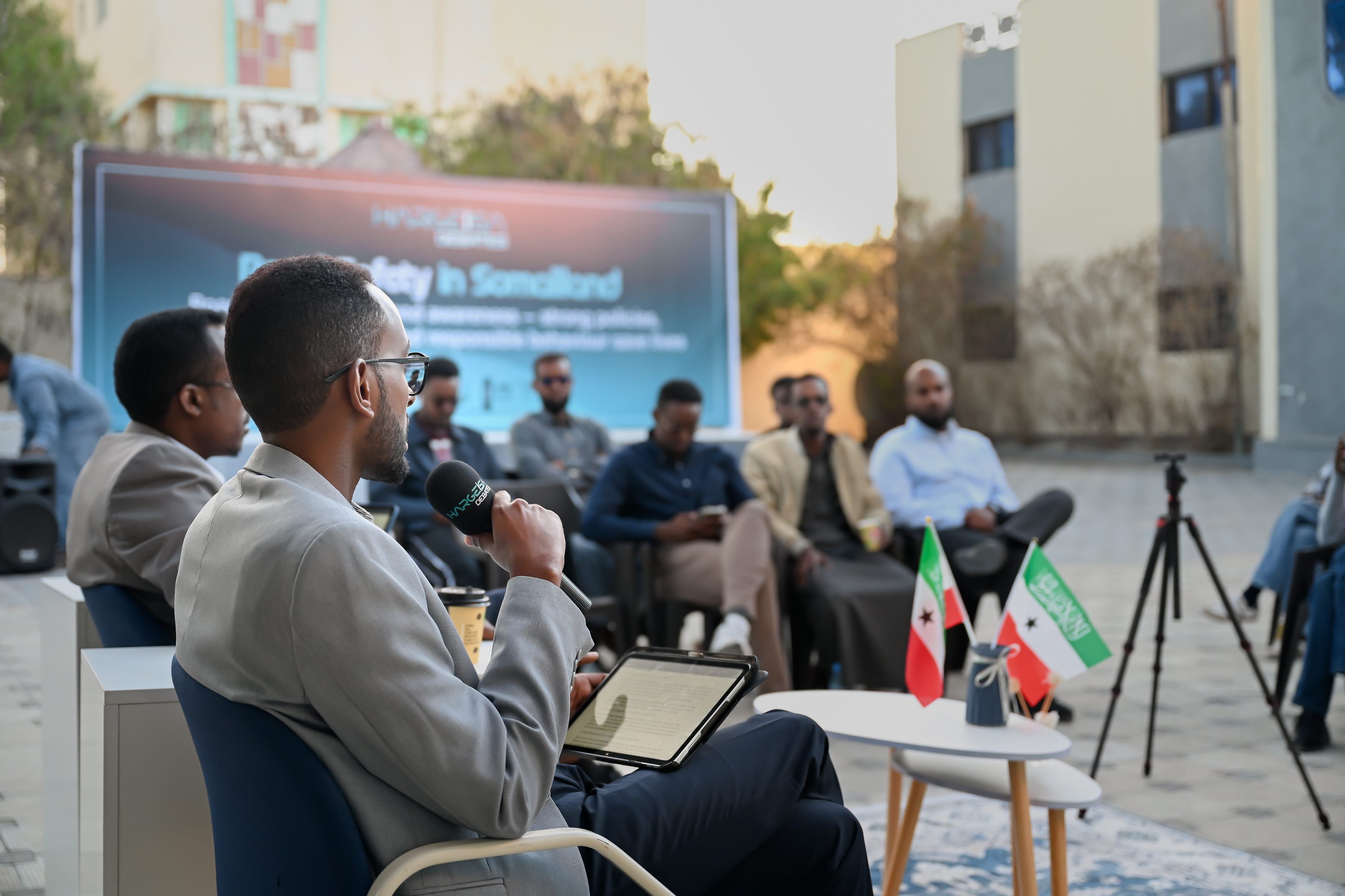 A moderator leading a Hargeisa Debates conversation