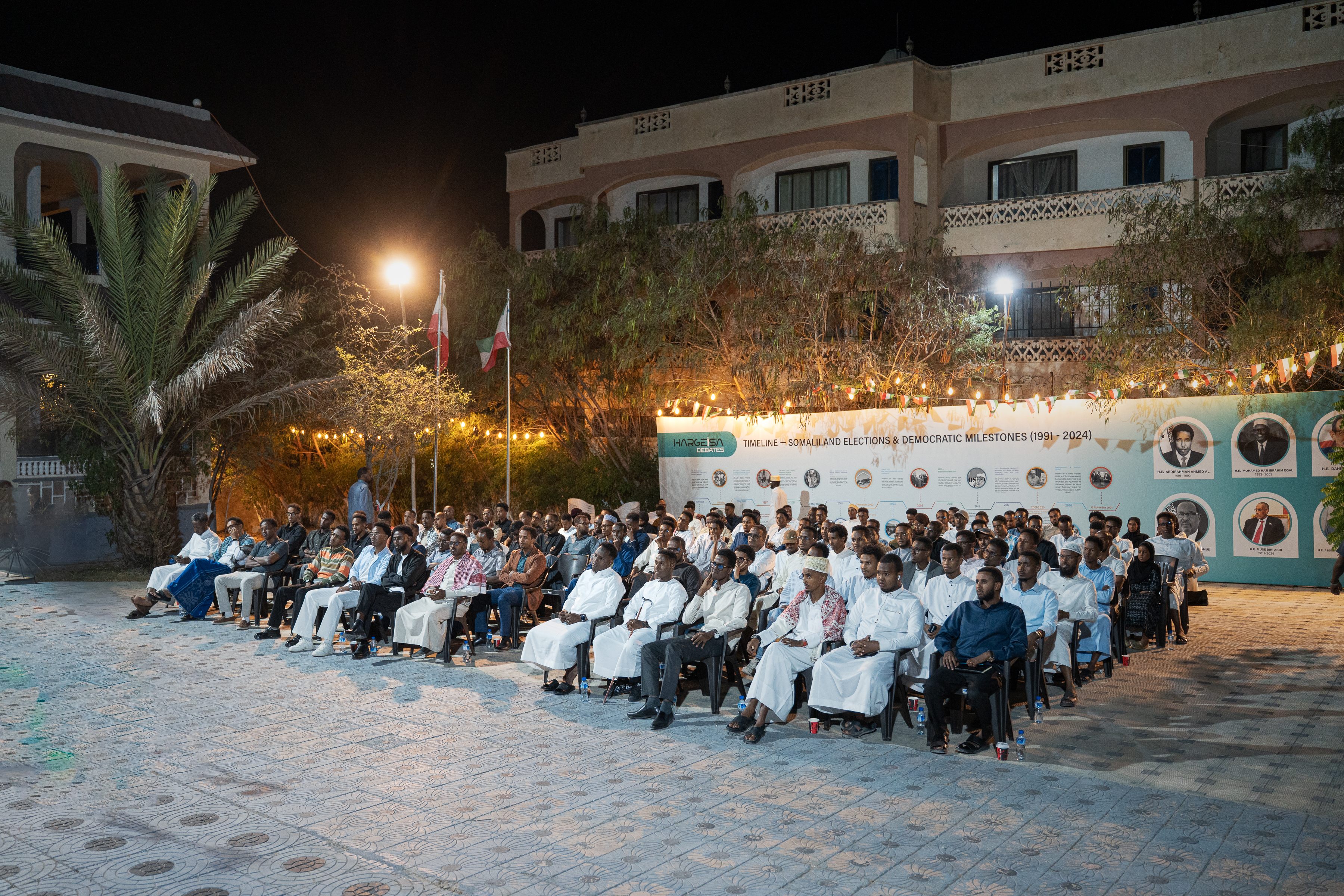 A large outdoor audience at Hargeisa Debates