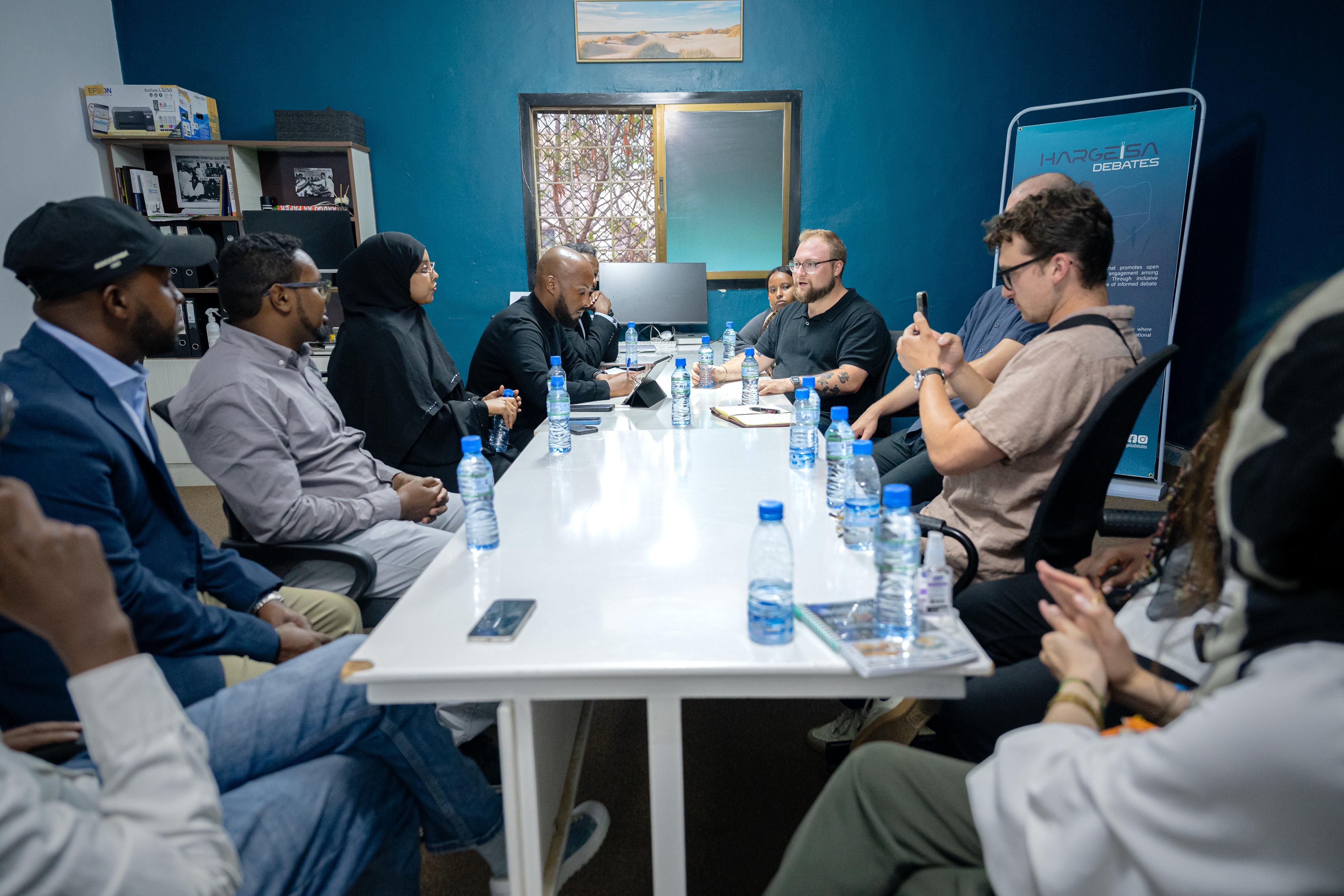 Partners meeting around the Hargeisa Debates conference table